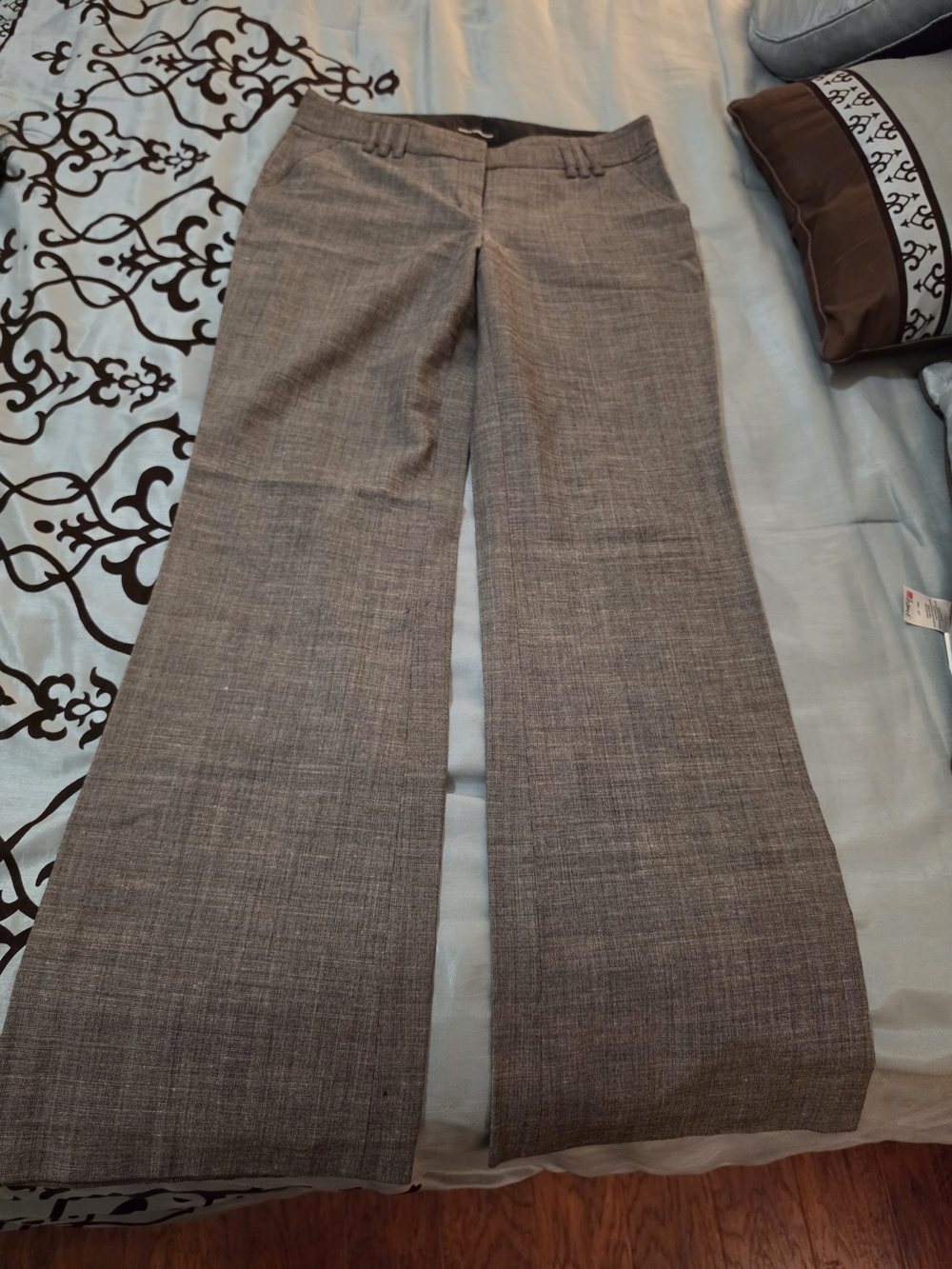 Express Womenโs Wide-Leg Dress Pants - Heather Gray